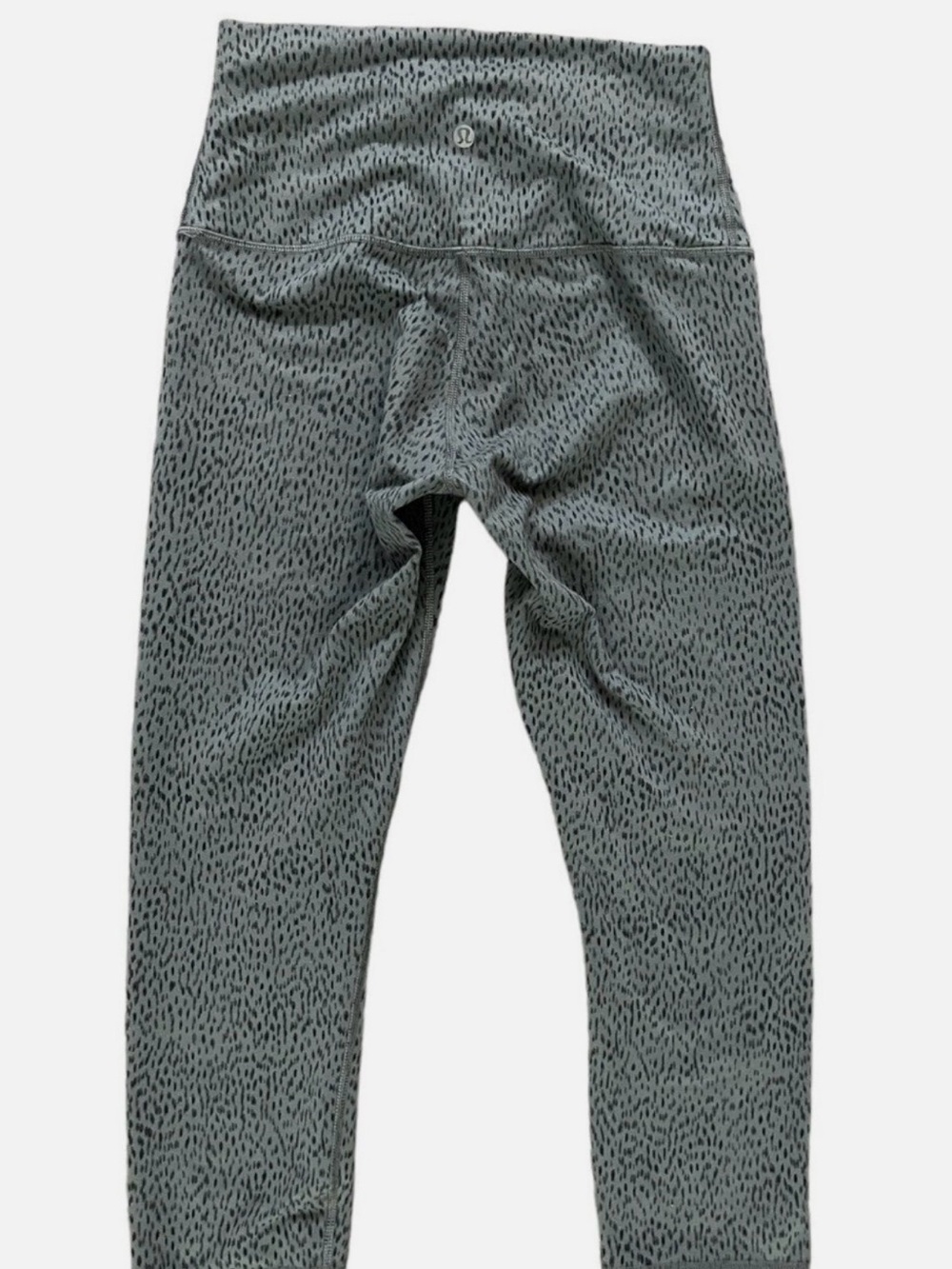Women's LULULEMON Gray Dottie Dash Wunder Under Crop Roll Down Leggings size 4